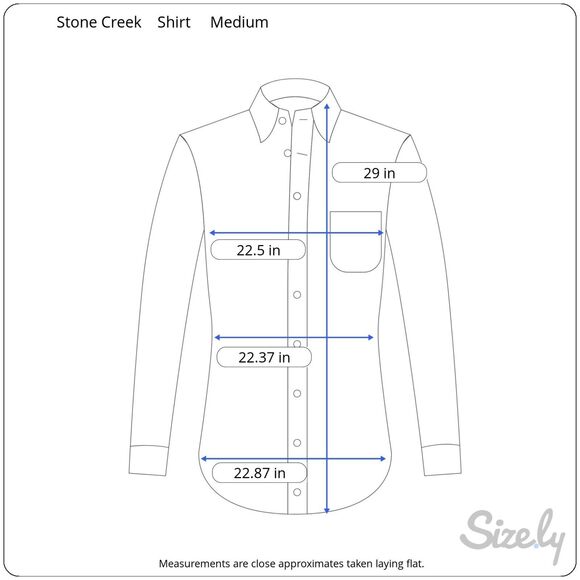 Stone Creek Mens Shirt Size M Blue Long Sleeve Button Down Nylon Pockets Vented - Picture 2 of 10